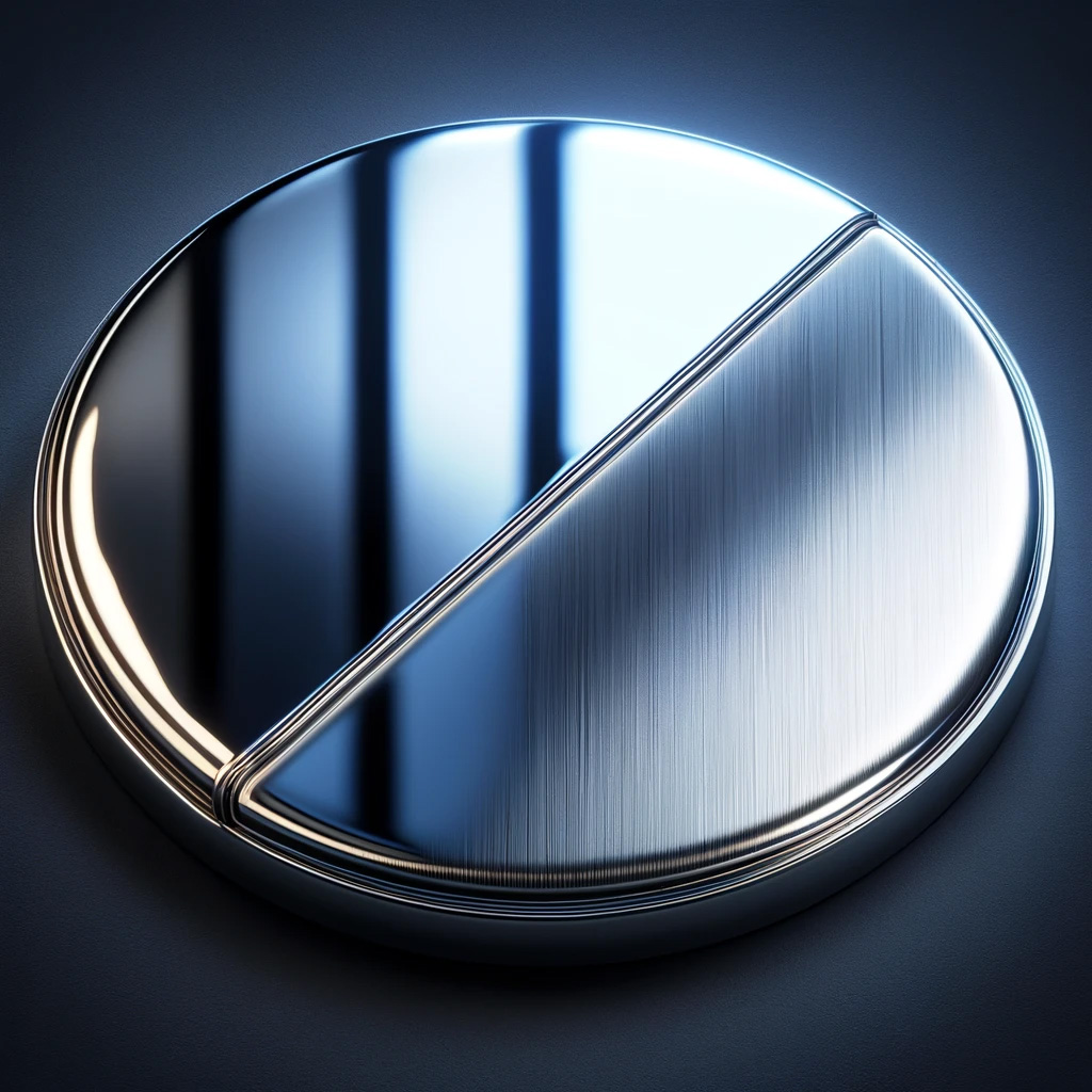 鏡面加工と梨地加工のイメージ